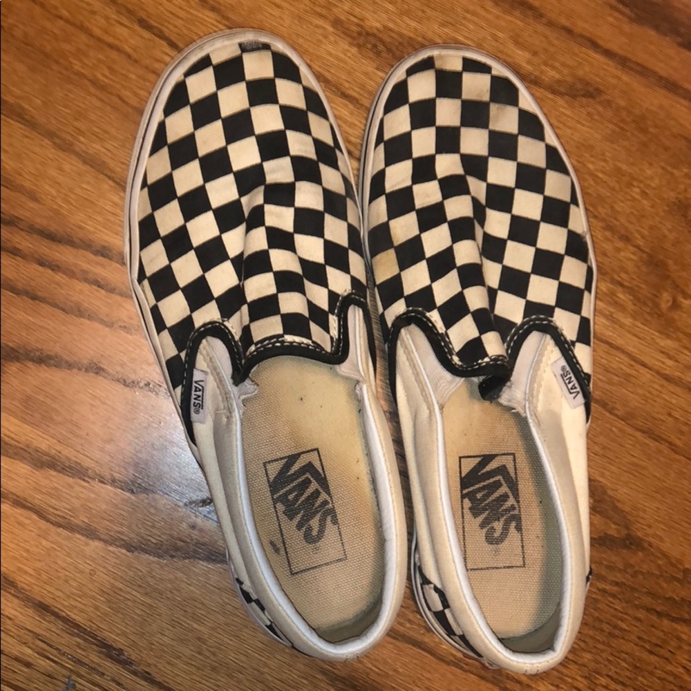 Checkered slip ons